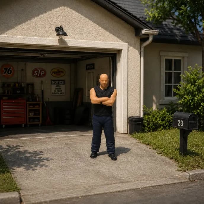 Miniature toy Figure Dom Toretto fnf sidakep skala 16464 diorama