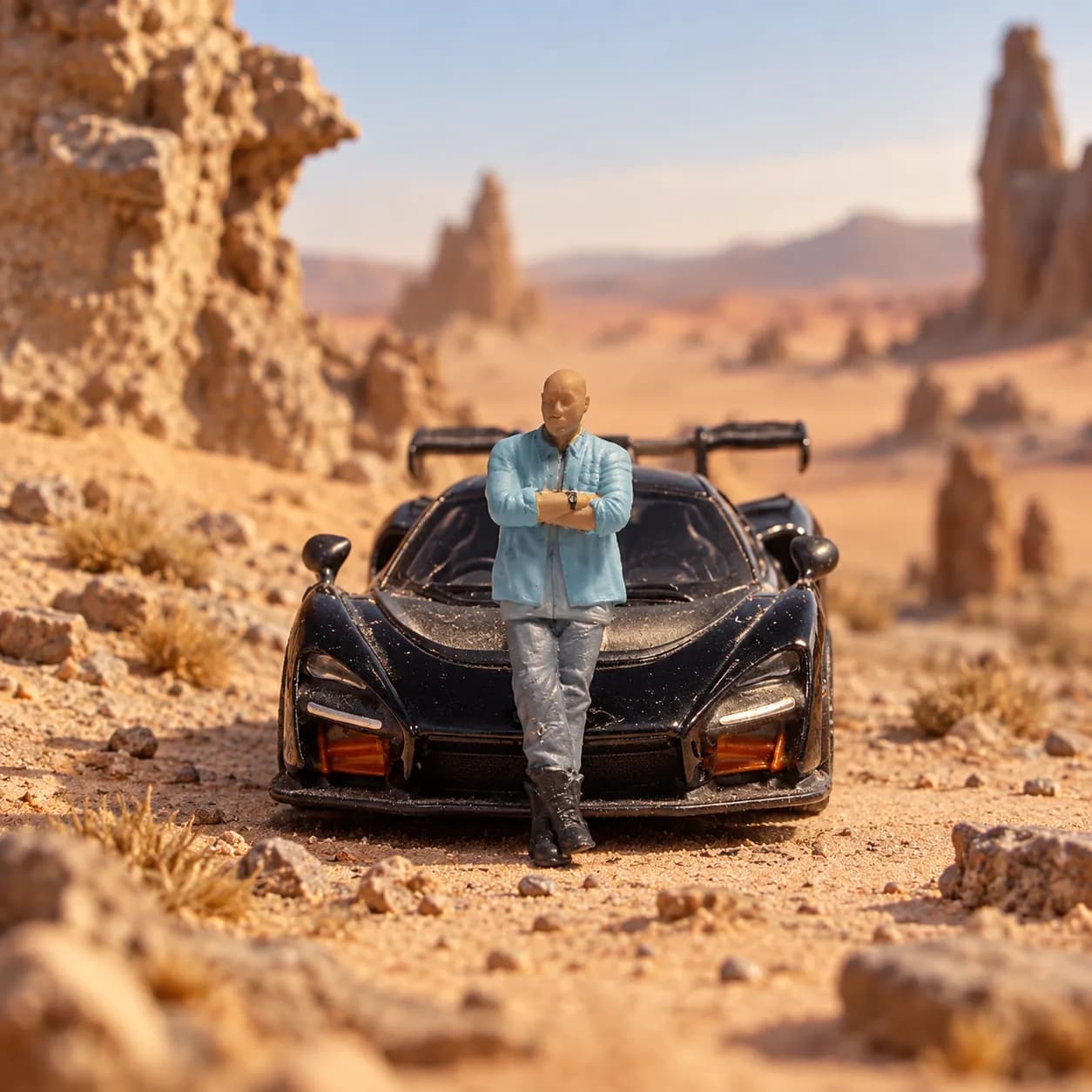 Figure Roman Pearce fast n furious fnf skala 1/64 diorama miniature